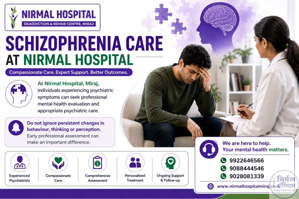 1. Ultimate Guide to Schizophrenia: Symptoms, Causes, Types & Diagnosis | Nirmal Hospital Schizophrenia care at Nirmal Hospital