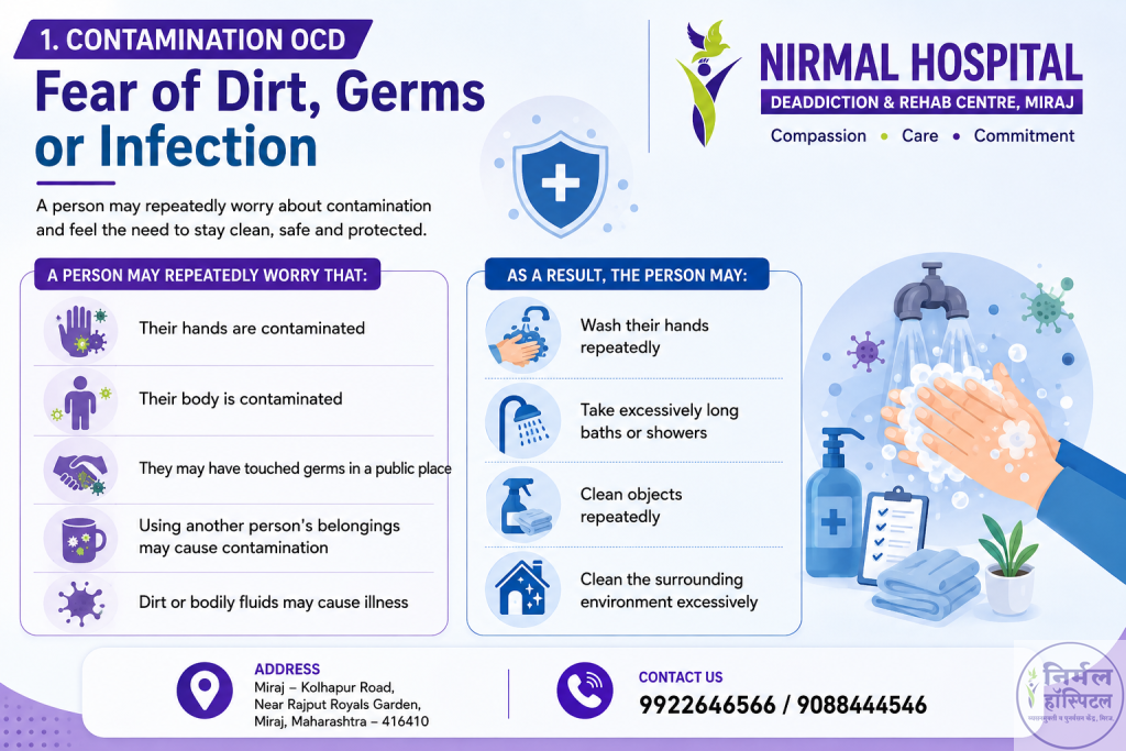 3. Obsessive Compulsive Disorder (OCD): Symptoms, Causes & Diagnosis Contamination OCD – Fear of Dirt, Germs or Infection