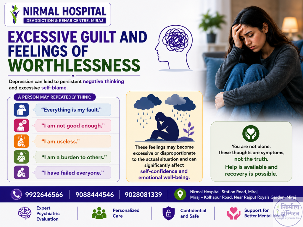5. Depression: Symptoms, Causes, Types, Diagnosis and Mental Health Awareness Excessive Guilt and Feelings of Worthlessness