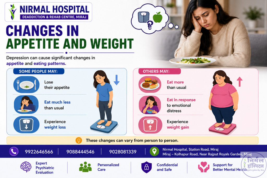 5. Depression: Symptoms, Causes, Types, Diagnosis and Mental Health Awareness Changes in Appetite and Weight