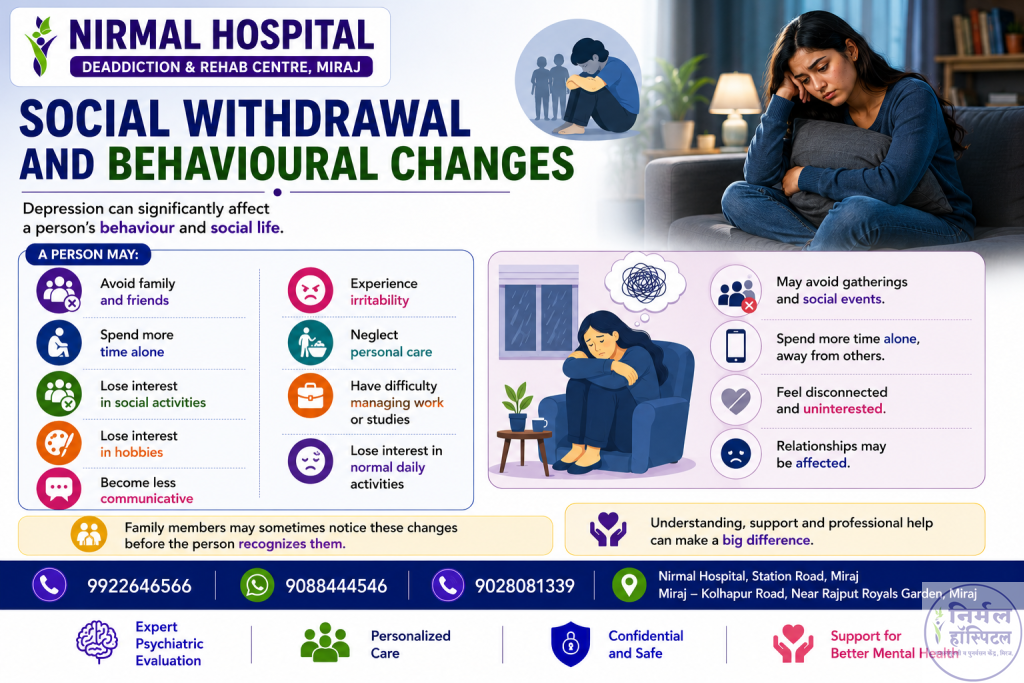 5. Depression: Symptoms, Causes, Types, Diagnosis and Mental Health Awareness Social Withdrawal and Behavioural Changes