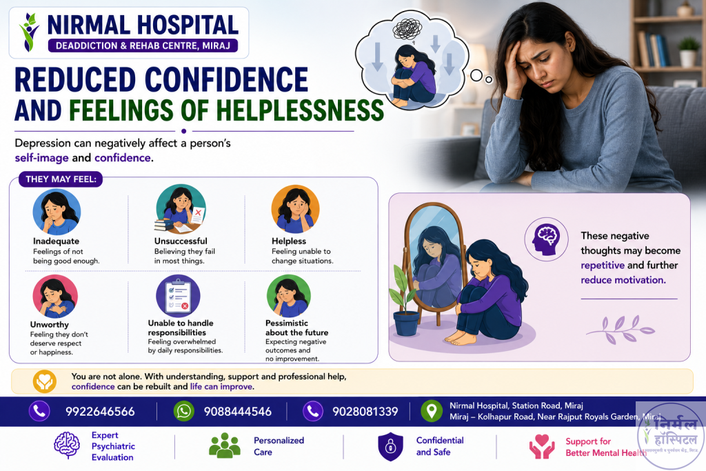 5. Depression: Symptoms, Causes, Types, Diagnosis and Mental Health Awareness Reduced Confidence and Feelings of Helplessness