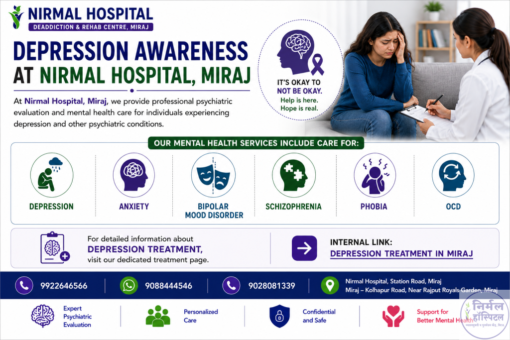 5. Depression: Symptoms, Causes, Types, Diagnosis and Mental Health Awareness Depression Awareness at Nirmal Hospital, Miraj