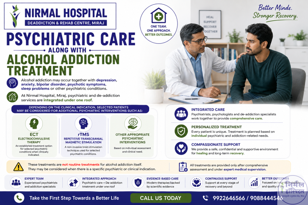 Trusted Alcohol Addiction Treatment Near Me | Nirmal Hospital Psychiatric Care Along With Alcohol Addiction Treatment