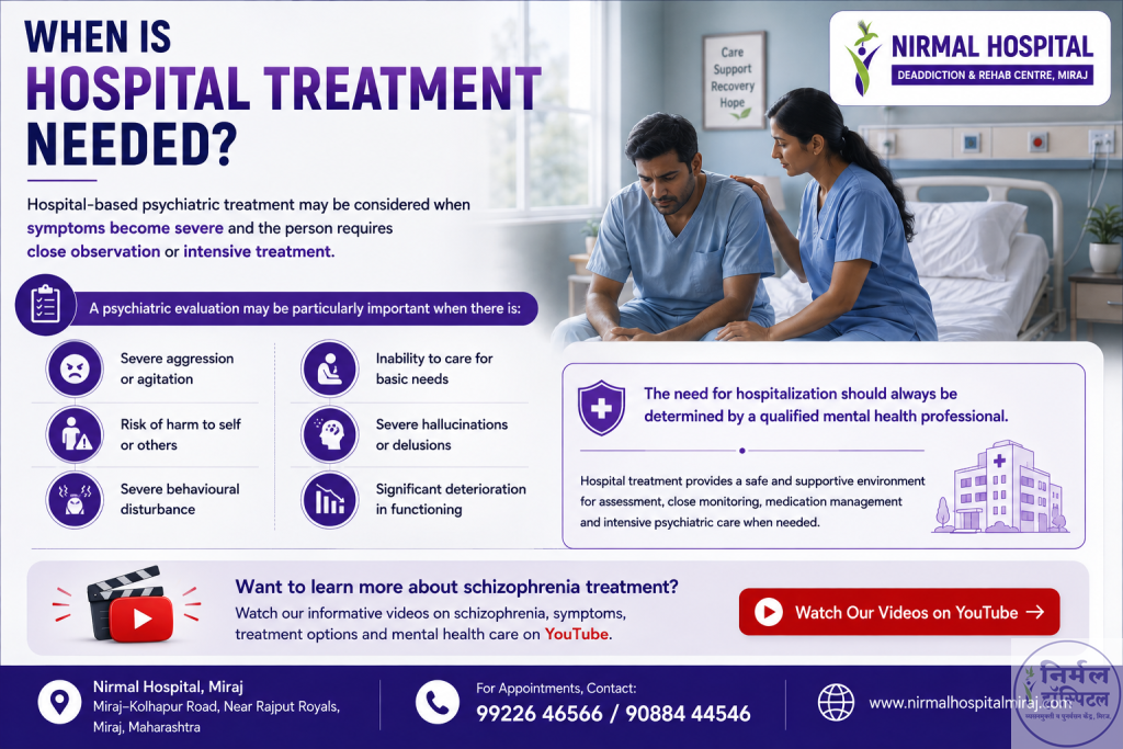 1.Ultimate Guide to Schizophrenia Treatment: Medication, Therapy & Care | Nirmal Hospital When Is Hospital Treatment Needed?