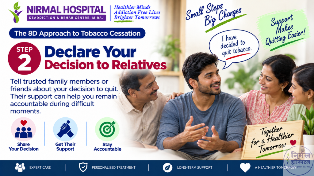 Nicotine (Tobacco,Gutkha & Cigarette) Addiction Treatment Declare Your Decision to Relatives
