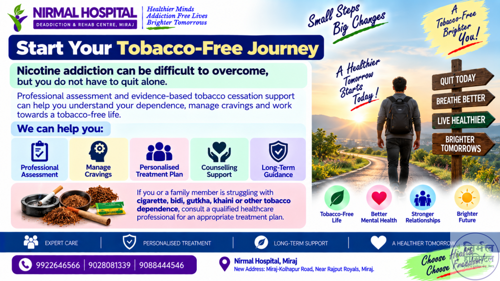 Nicotine (Tobacco,Gutkha & Cigarette) Addiction Treatment Start Your Tobacco-Free Journey
